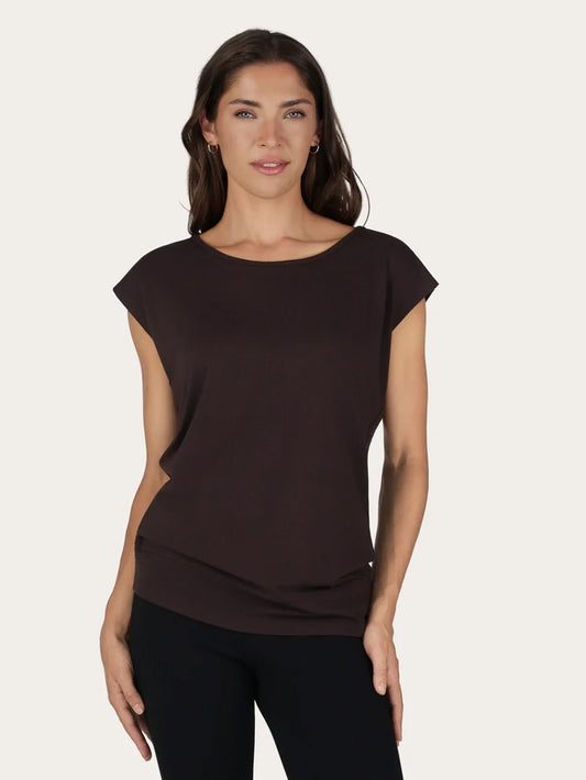 Urban Goddess Asana Yoga Tee - Coffee