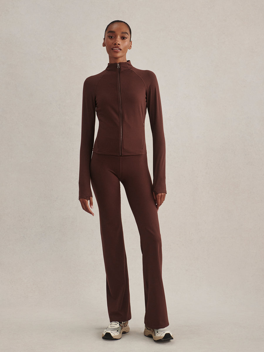 Varley Always Zip Through Sweat - Mahogany