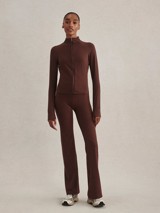 Varley Always Zip Through Sweat - Mahogany