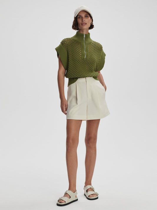 Varley Gaines Half Zip Knit - Fresh Fern