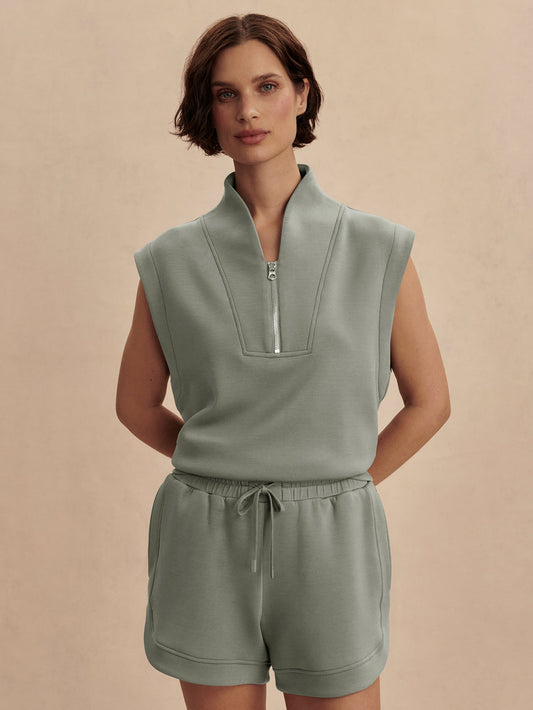 Varley Loretta Half Zip Sweat - Shadow