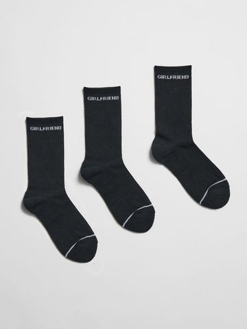 Girlfriend Collective 3-pack Crew Socks - Black