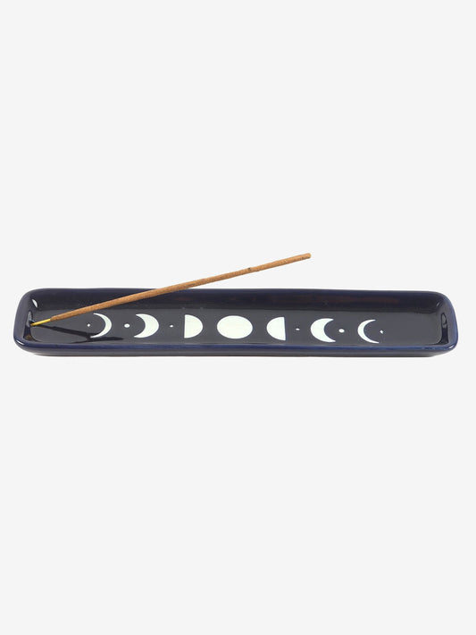 Spirit of Equinox Moon Phase Ceramic Incense Ash Catcher - Blue Moon