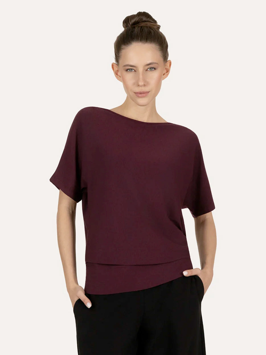 Urban Goddess Budhi Short Sleeve Yoga Top - Fig