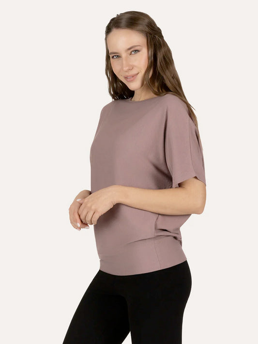 Urban Goddess Budhi Short Sleeve Yoga Top - Fireclay