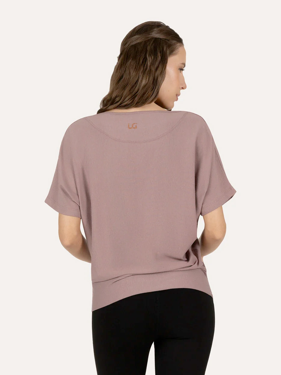 Urban Goddess Budhi Short Sleeve Yoga Top - Fireclay