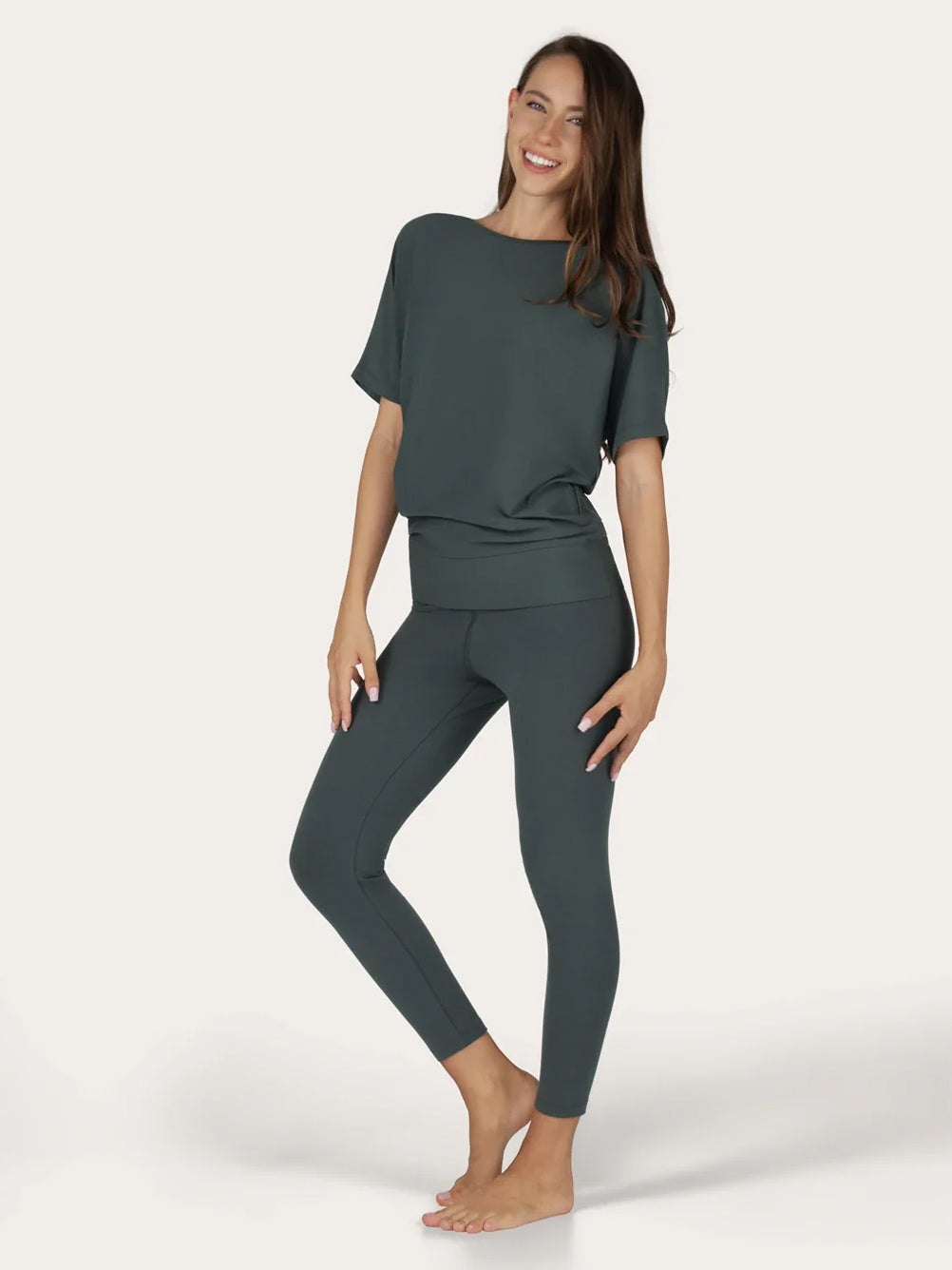 Urban Goddess Budhi Short Sleeve Yoga Top - Pinyon