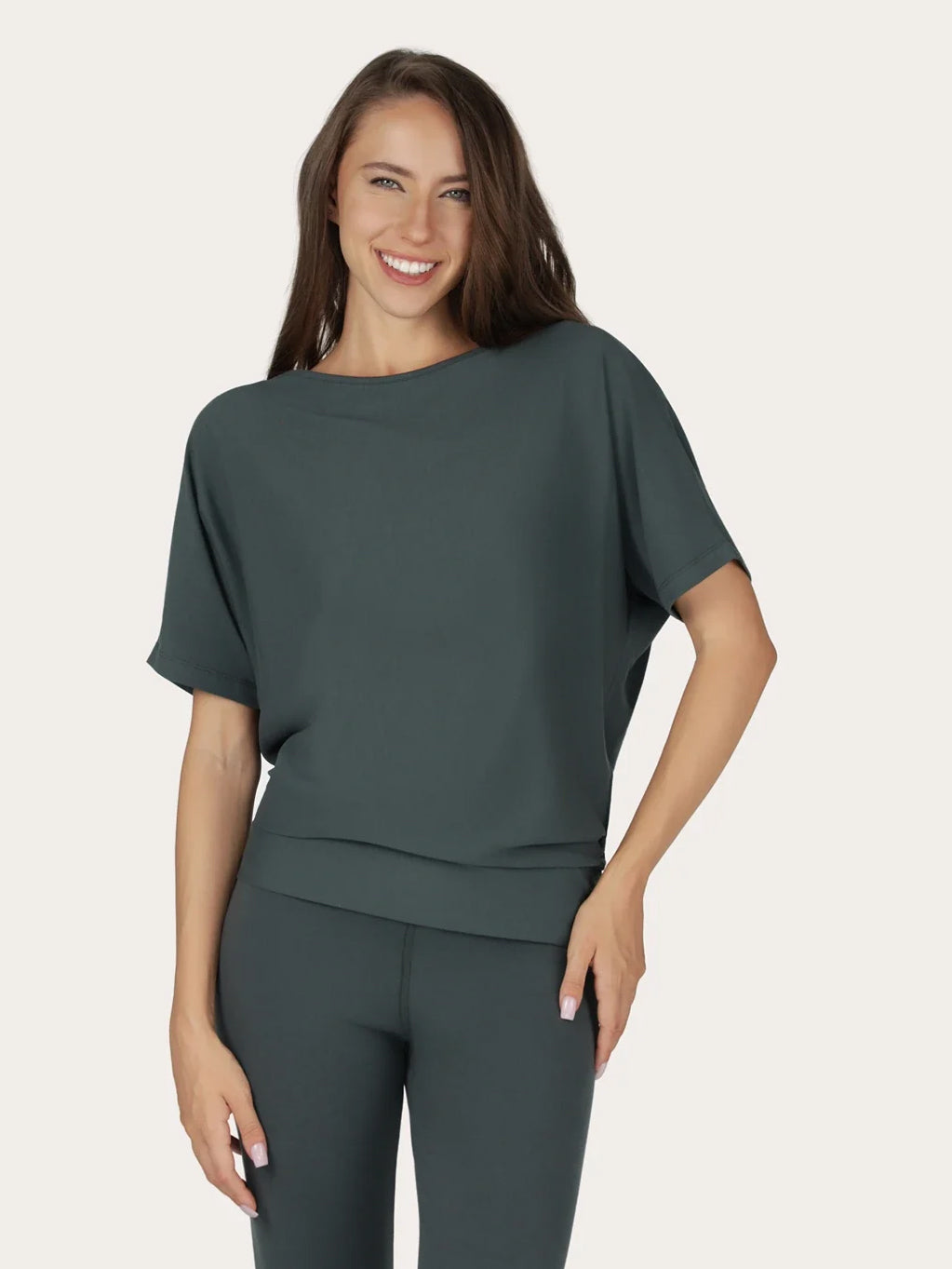 Urban Goddess Budhi Short Sleeve Yoga Top - Pinyon