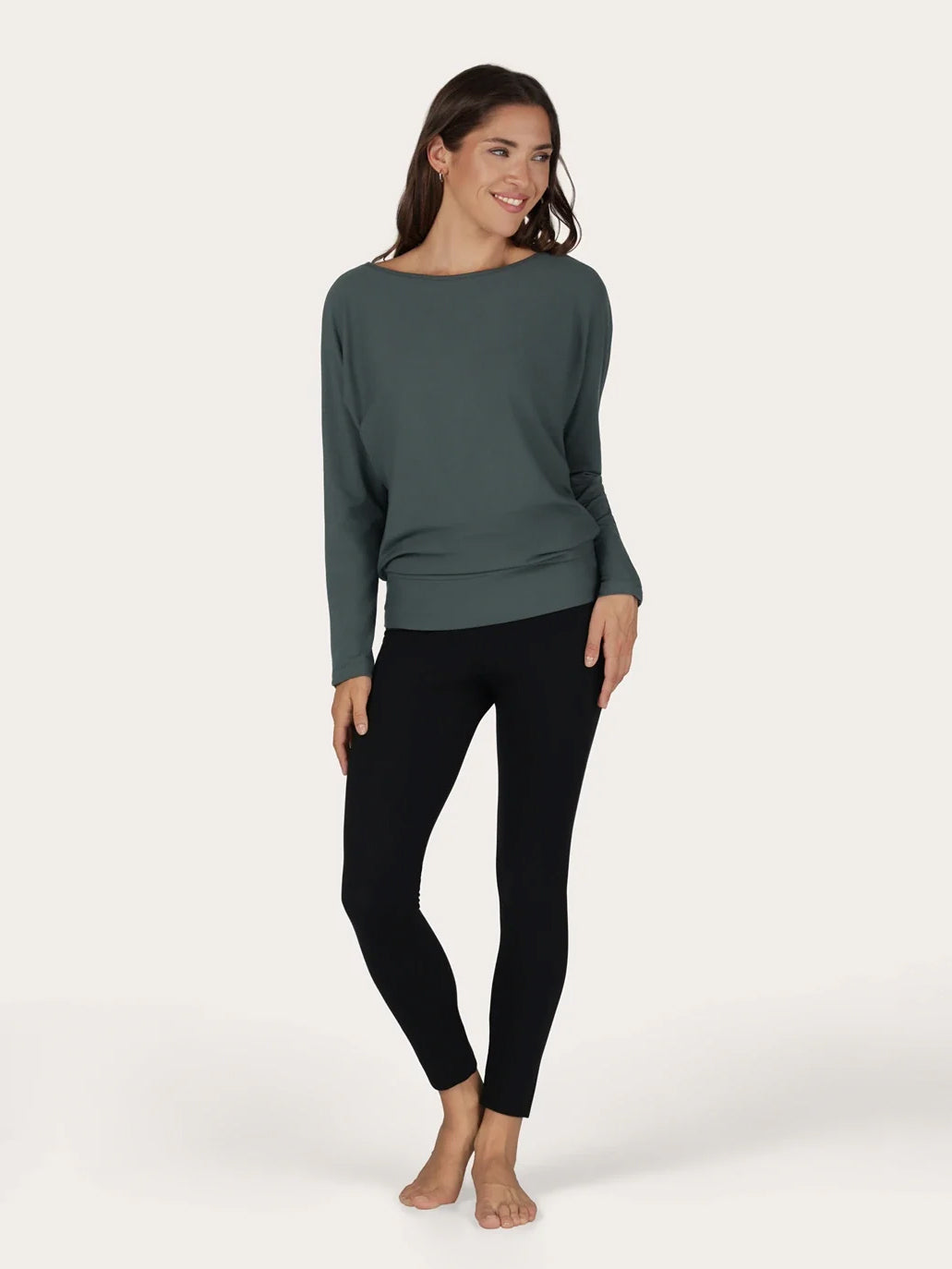 Urban Goddess Budhi Long Sleeve Yoga Top - Pinyon