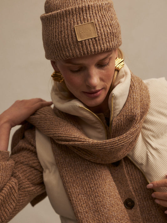 Varley Carly Knit Beanie 2.0 - Golden Bronze Fleck