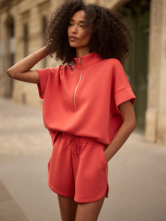 Varley Ritchie Short Sleeve Sweat - Summer Fig