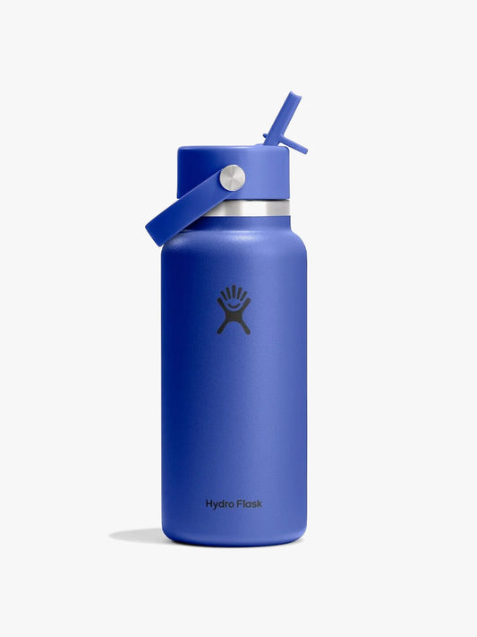 Hydro Flask 946ml (32oz) Wide Mouth Flex Straw Bottle - Capri Blue