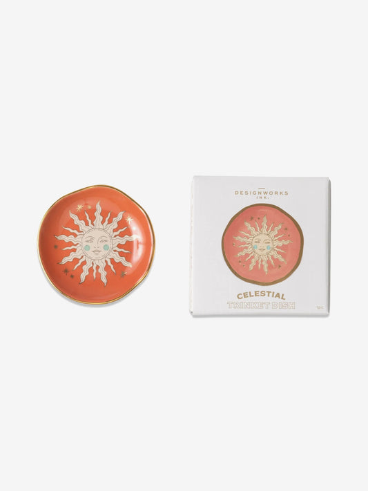Designworks Ink Celestial Ceramic Trinket Dish - Terracotta Sun