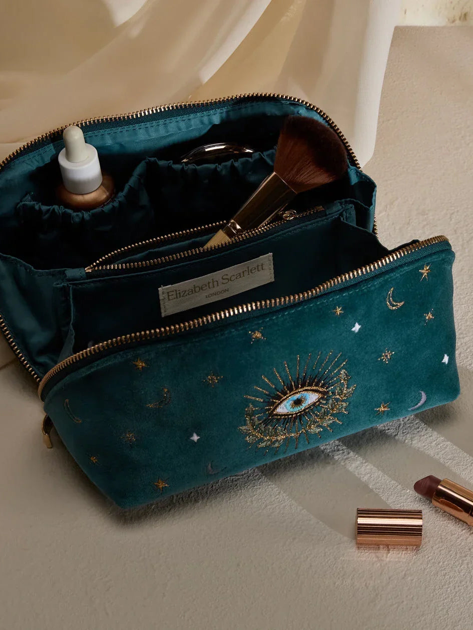 Elizabeth Scarlett Open Flat Makeup Bag - Rich Blue Celestial Eye