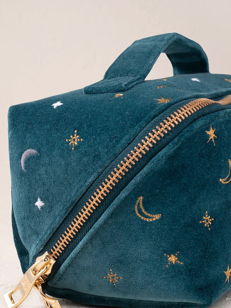 Elizabeth Scarlett Open Flat Makeup Bag - Rich Blue Celestial Eye