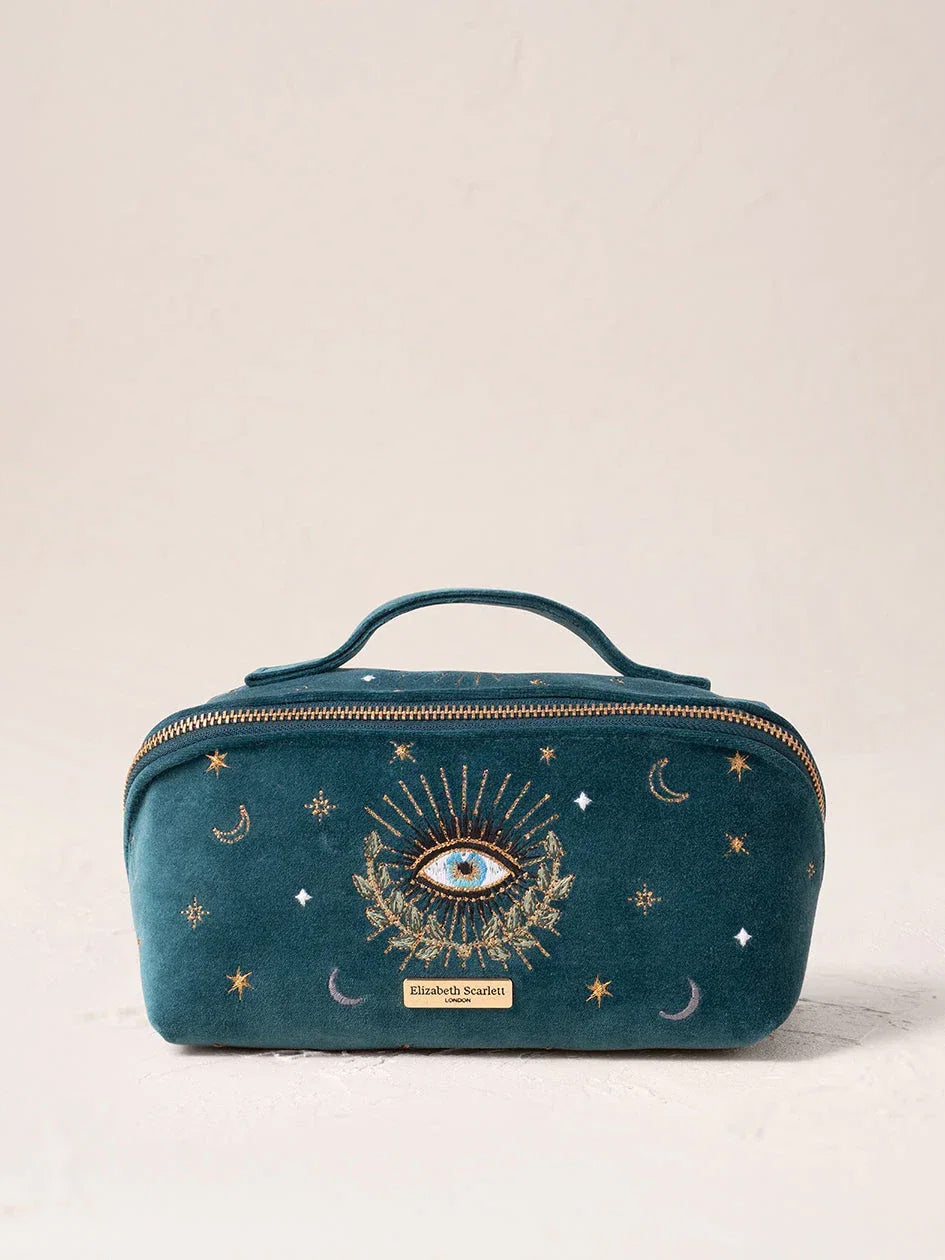 Elizabeth Scarlett Open Flat Makeup Bag - Rich Blue Celestial Eye