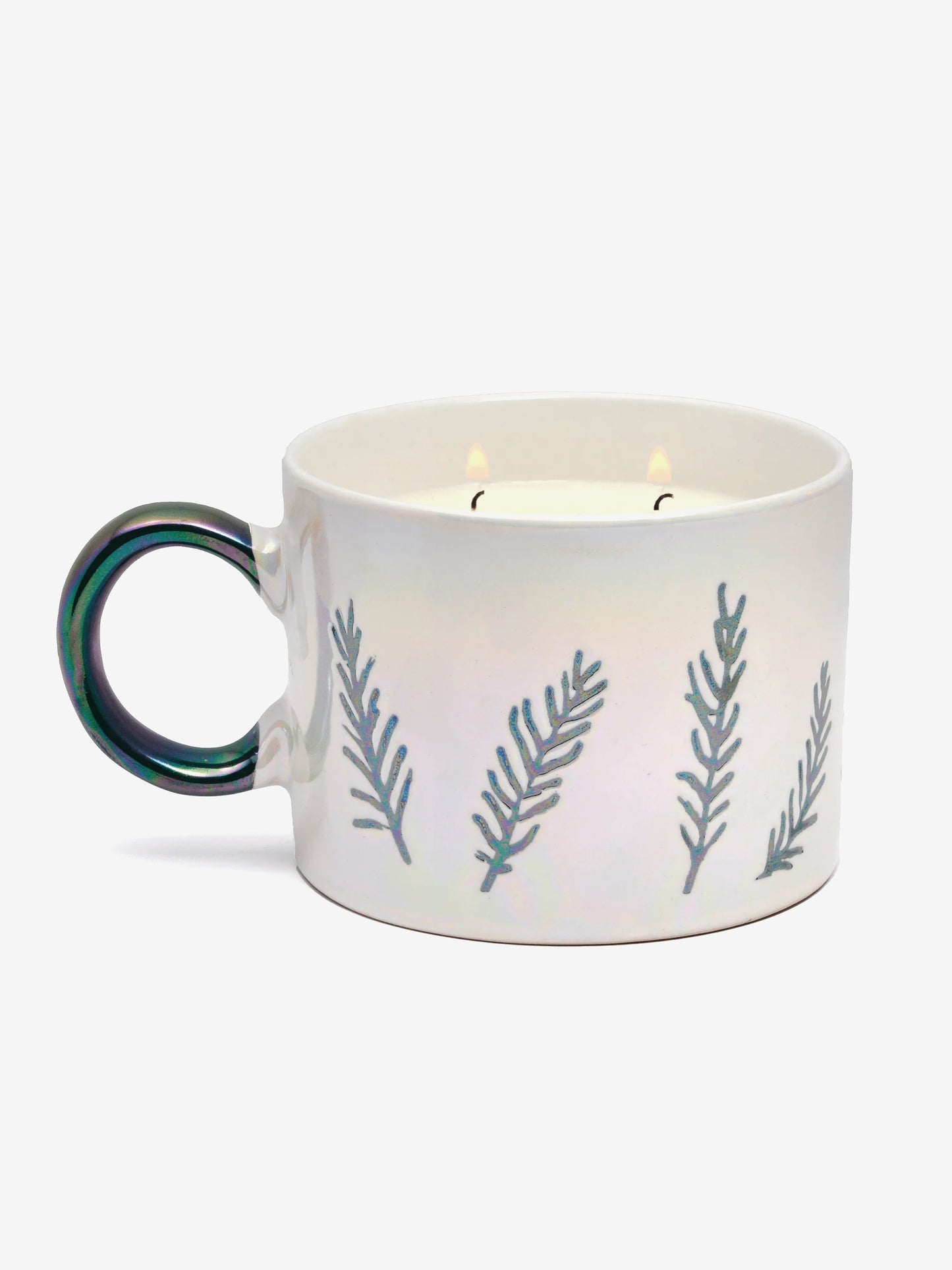 Paddywax Cypress & Fir Ceramic Mug Candle - White
