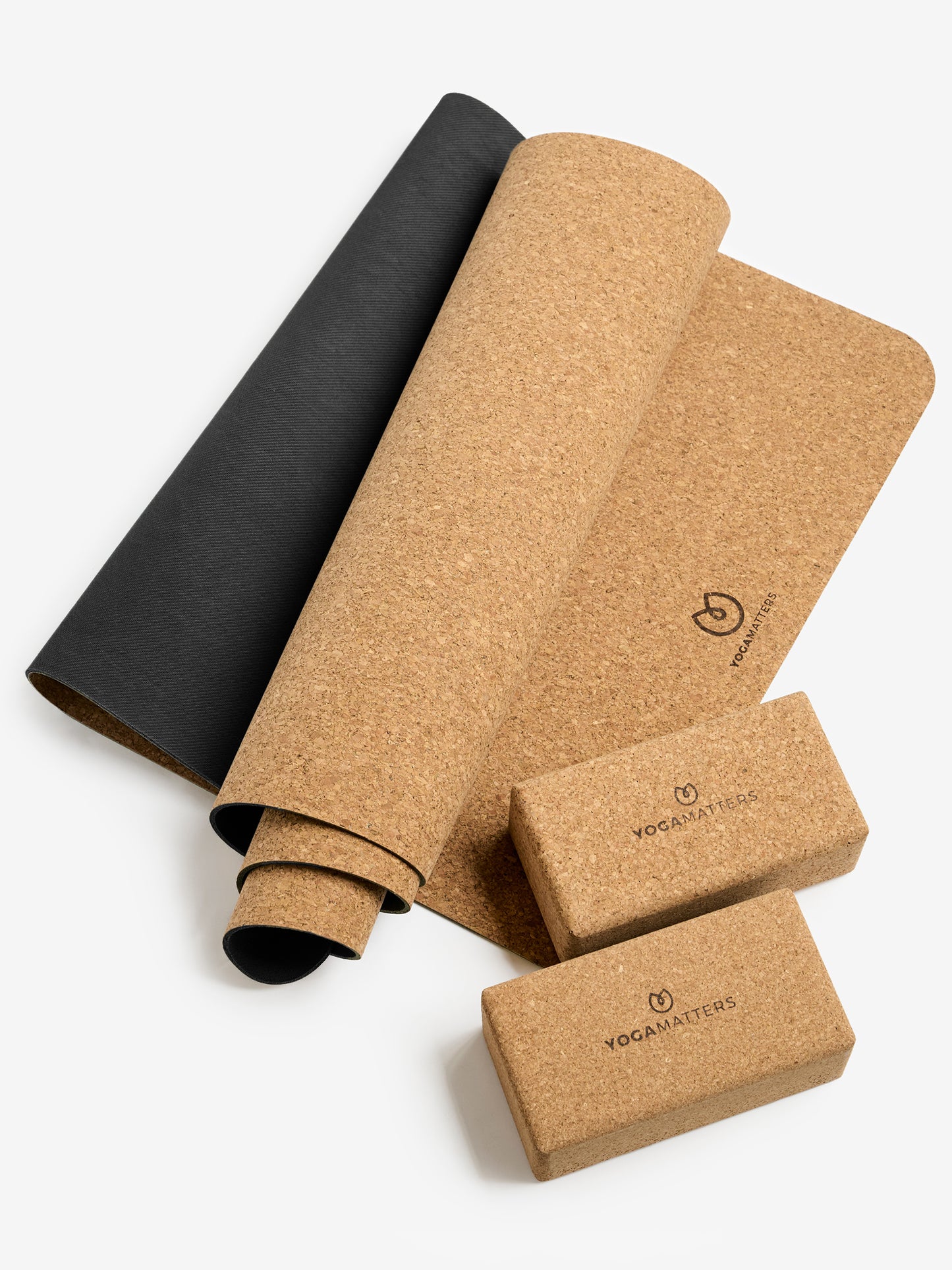 Yogamatters Cork Mat and Pair of Cork Bricks Kit