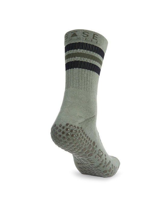 Base 33 Crew Grip Socks - Olive Stripe