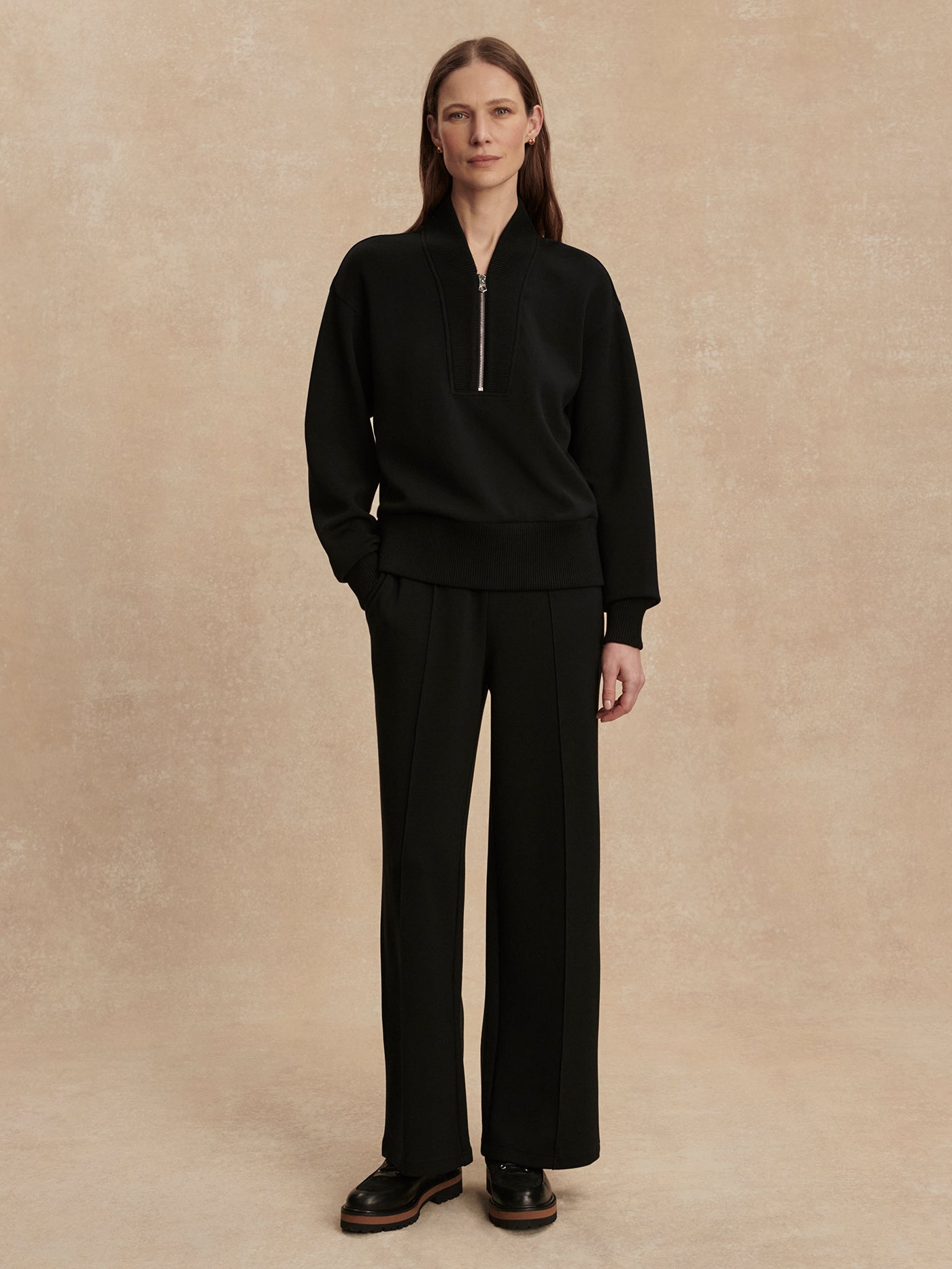 Varley Sally Half Zip Sweat - Black