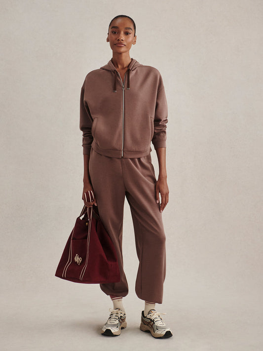 Varley Jorgie Zip Through Hoodie - Coffee Quartz