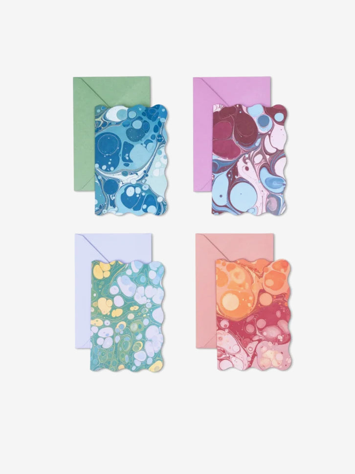 Designworks Ink Marble Notecards - 16 Assorted