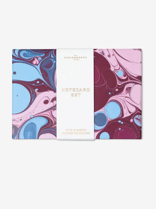 Designworks Ink Marble Notecards - 16 Assorted