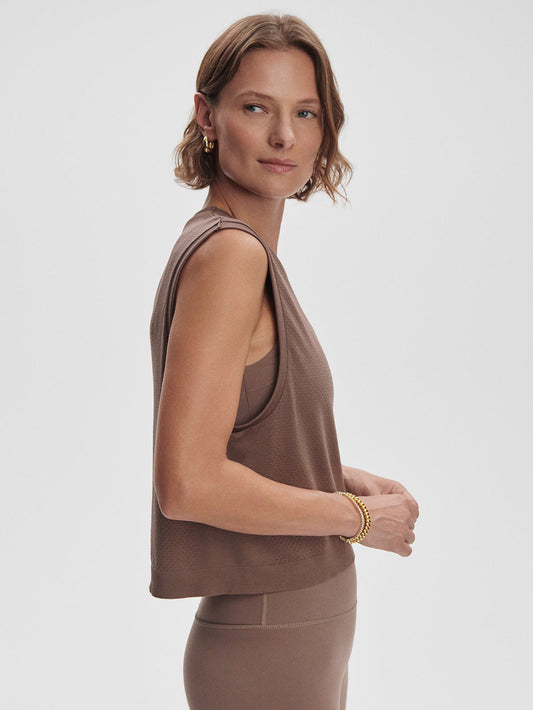 Varley Page Seamless Crop Tank - Deep Taupe