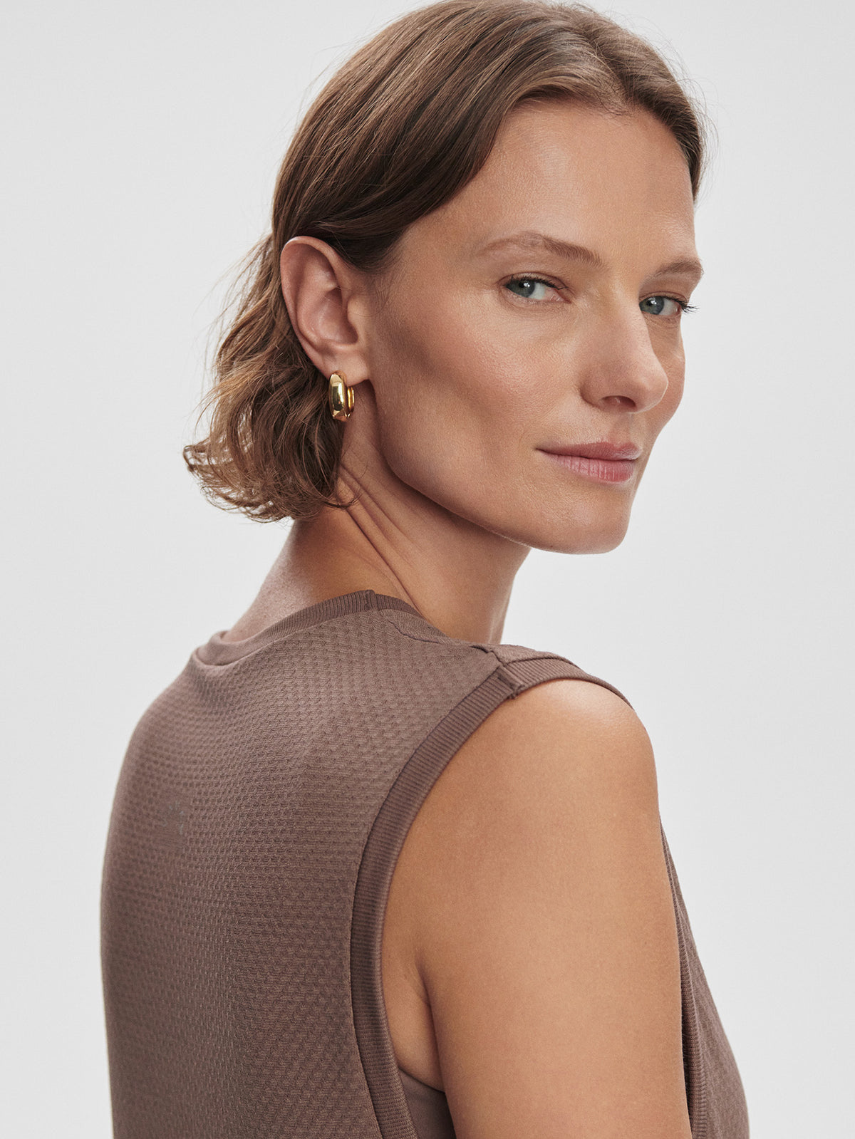 Varley Page Seamless Crop Tank - Deep Taupe