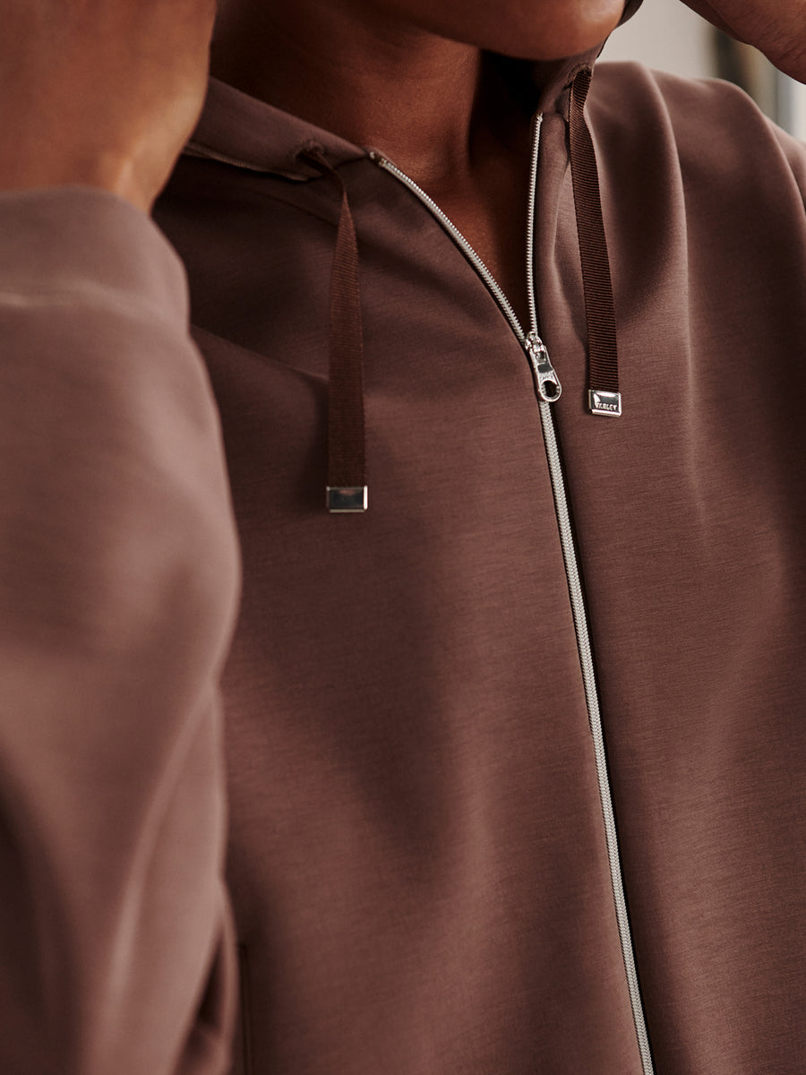 Varley Jorgie Zip Through Hoodie - Coffee Quartz