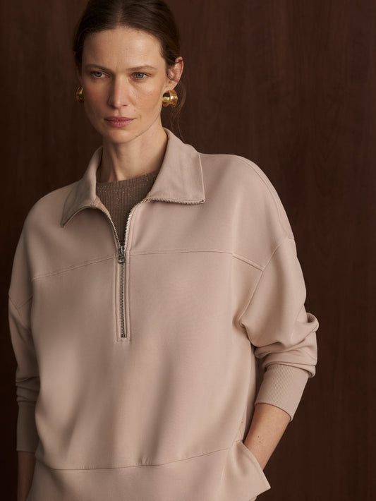 Varley Kayleigh Half Zip Sweat - Mushroom