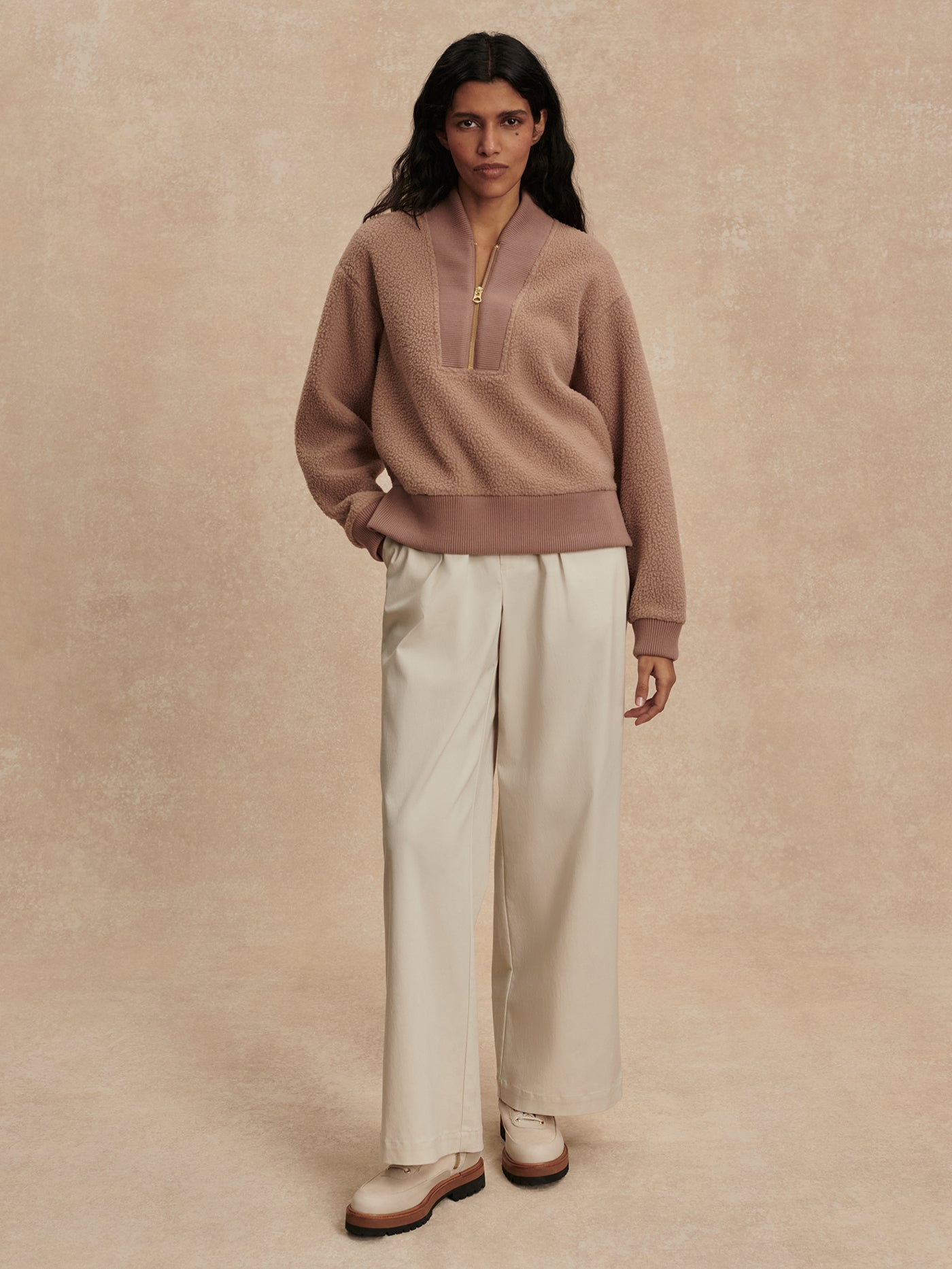 Varley Mumford Half Zip Fleece - Ginger Snap