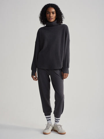 Varley Rainer Roll Neck Midlayer - Black Marl