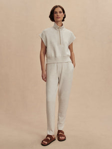 Varley Kelly Half Zip Sweat - Ivory Marl