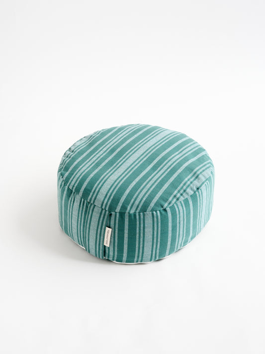 Yogamatters Round Meditation Cushion - Eucalyptus Stripe