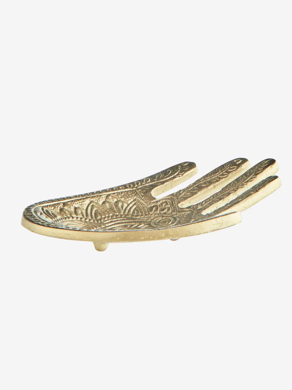 Madam Stoltz Antiqued Brass Hand Hammered Hamsa Tray