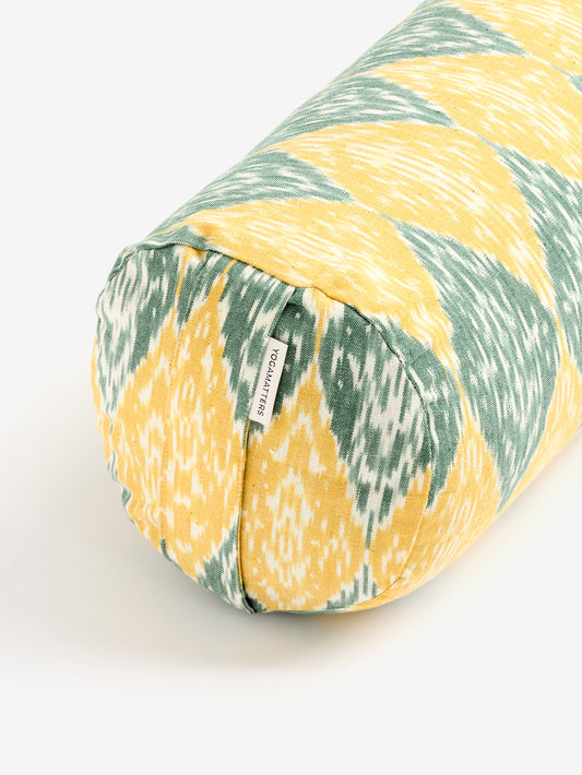 Yogamatters Ikat Round Buckwheat Bolster – Yellow
