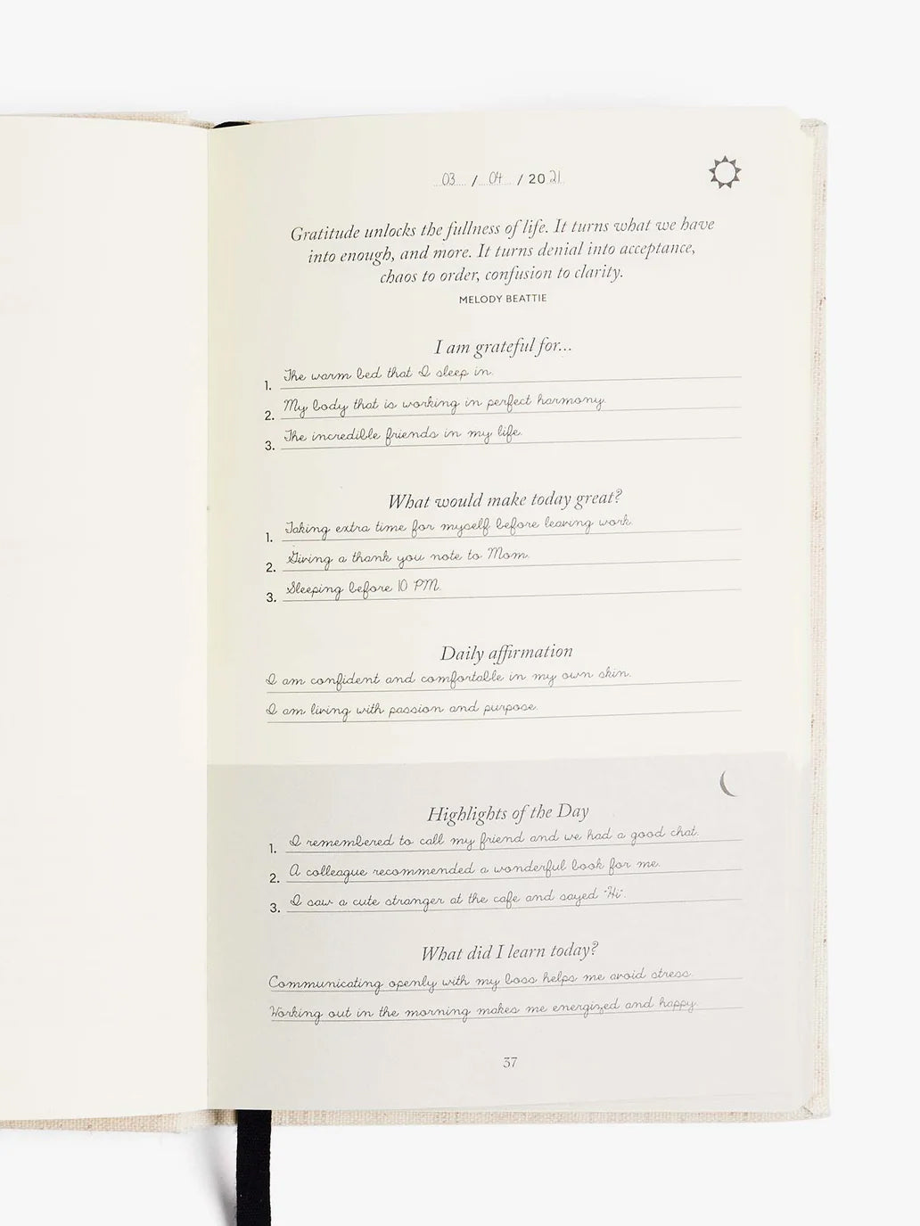 Intelligent Change Five Minute Journal - Beige Polka Dot