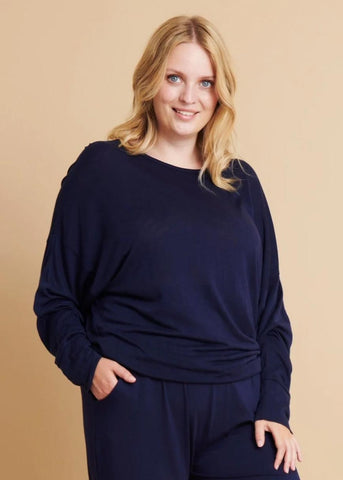 Asquith Long Sleeve Batwing - Navy