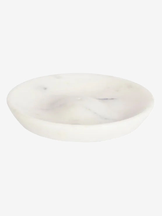 Madam Stoltz Round Marble Incense Holder - White