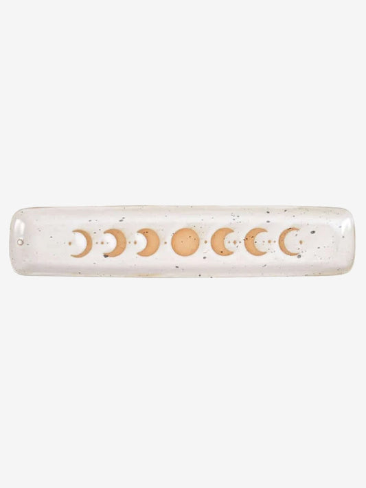 Spirit of Equinox Moon Phase Ceramic Incense Ash Catcher - Natural