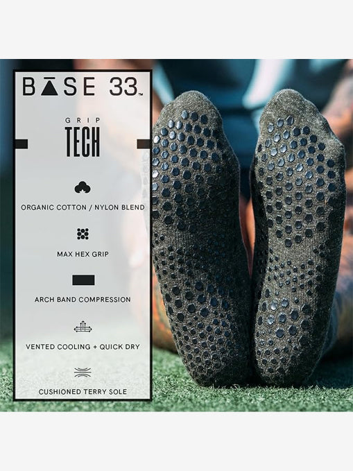 Base 33 Crew Grip Socks - Olive