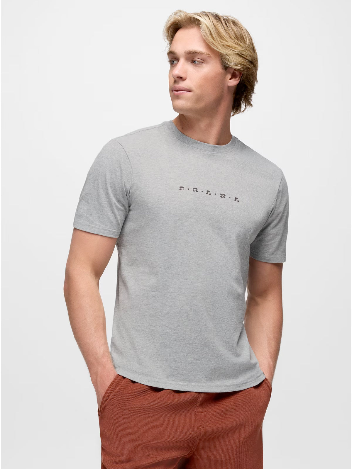 prAna Valley Lookout S/S Crew Tee - Heather Grey