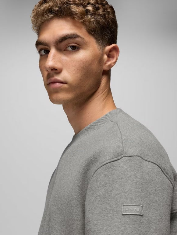 prAna DreamFleece Crew Sweatshirt - Heather Grey