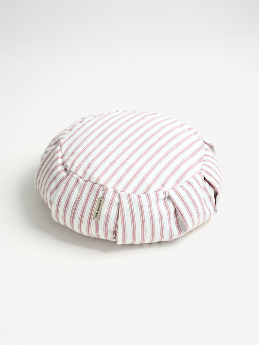 Yogamatters Zafu Meditation Cushion - Rose Quartz Ticking Stripe