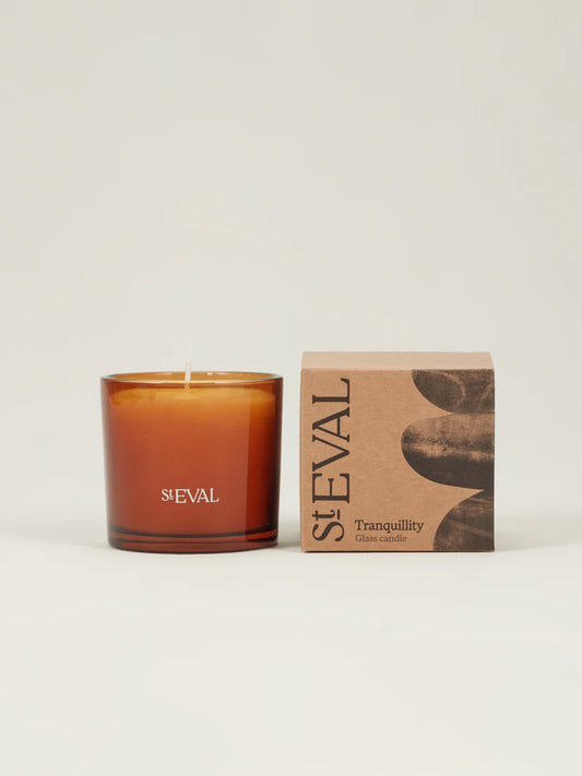 St. Eval Amber Glass Candle- Tranquility