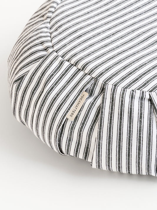 Yogamatters Zafu Meditation Cushion - Anthracite Ticking Stripe