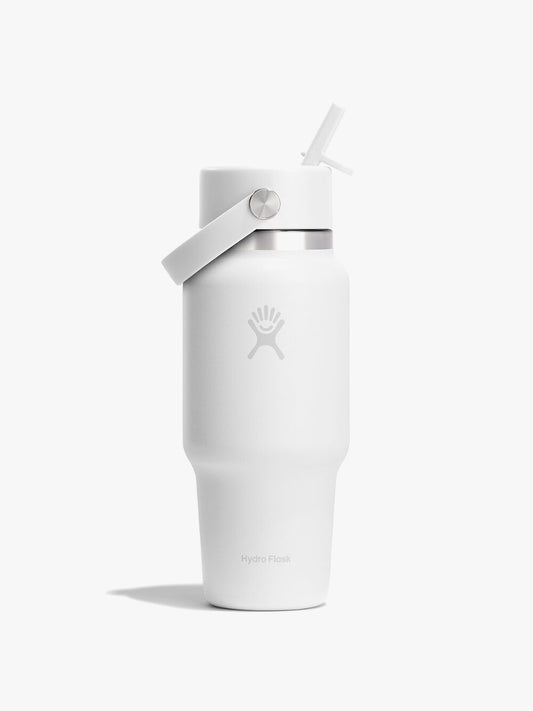 Hydro Flask 710ml (24oz) Wide Mouth Travel Bottle with Flex Straw Cap - White