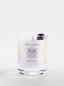 Two Libras Crystal Intention Candle - Amethyst