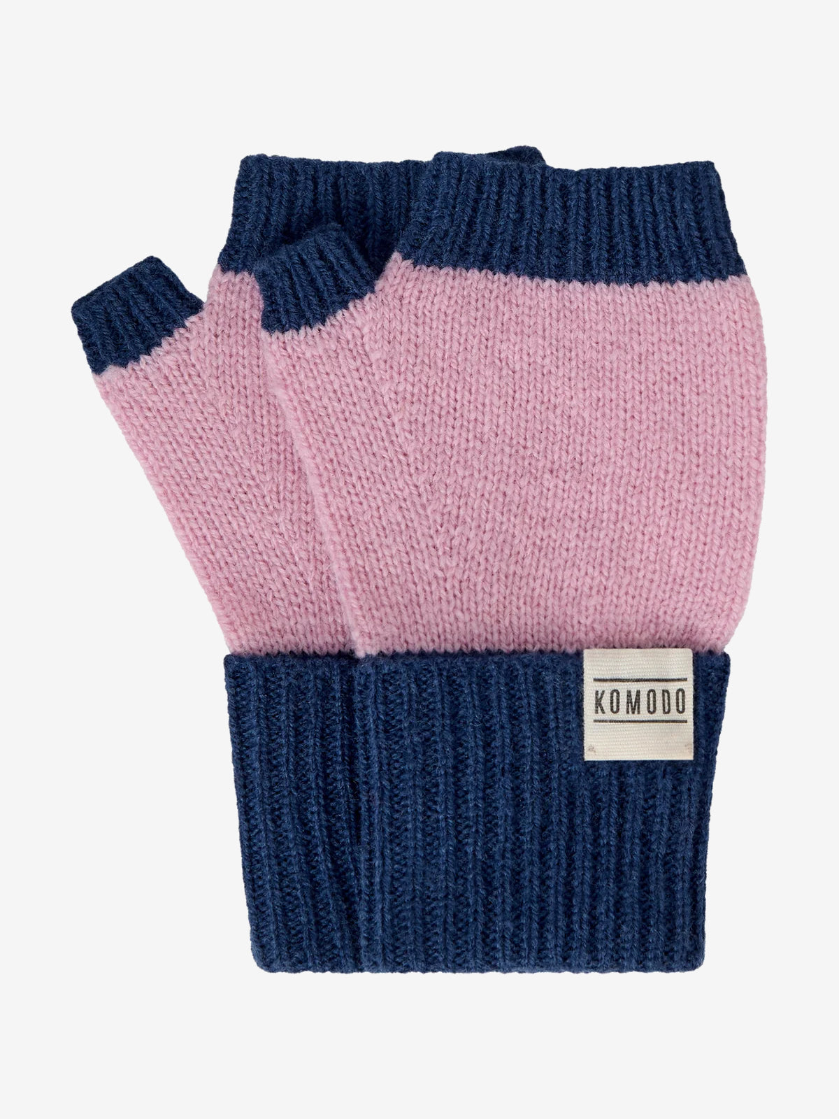 Komodo Wren Merino Wool Gloves - Navy/Pink